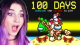I SURVIVE 100 DAYS in AMONG US?! *New mod*