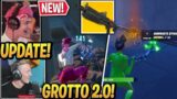 Streamers USE *NEW* "SHOTGUN" at "GROTTO 2.0" (Mythic SMG) in Fortnite UPDATE Gameplay