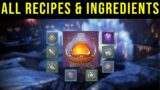 Destiny 2: ALL INGREDIENTS & RECIPES GUIDE | The Dawning Event (Beyond Light)