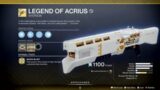 Legend of Acrius Exotic Weapon & Catalyst  —  Destiny 2: Beyond Light – Season of the Chosen