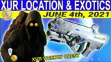 XUR Location And Exotics For June 4th, 2021- Beyond Light (Destiny 2)
