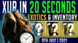 DESTINY 2 | XUR'S LOCATION & EXOTICS IN 20 SECONDS! Where is Xur? (9th July, 2021)