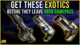 Top 3 Exotics from Forsaken, Shadowkeep & Exotic Ciphers Leaving Xbox Gamepass – Beyond Light